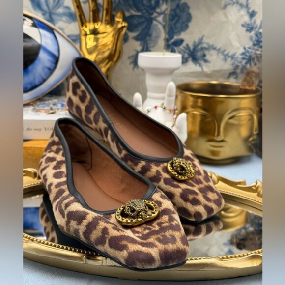 🆕 KURT GEIGER LONDON 🧿 NWOB Chelsea Leopard Print Ballet Flat, Sz 37 US 7 - Picture 7 of 16